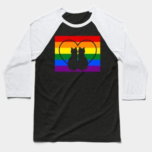 Cat LGBT Couple Cat Love Is Love Baseball T-Shirt